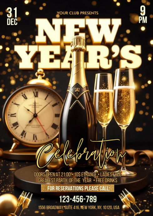 Maximalist 2026 New Year A4 Template | PosterMyWall
