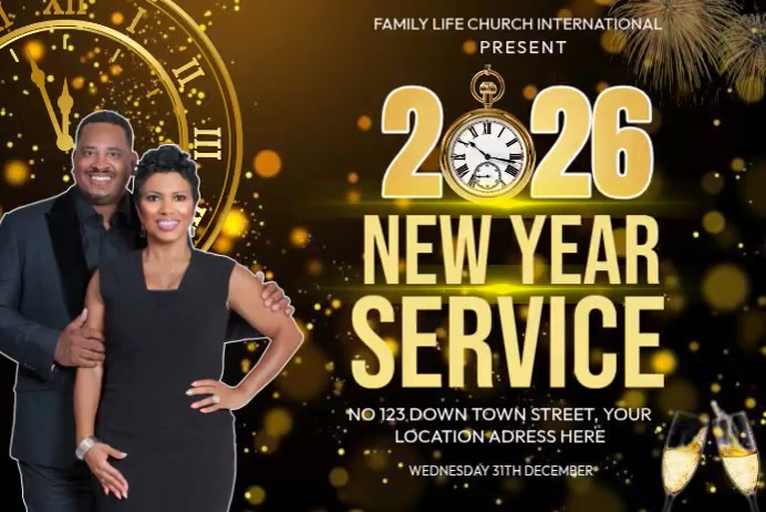 Maximalist 2026 New Year Service Poster Template | PosterMyWall
