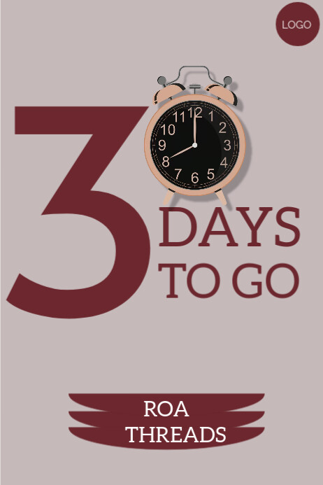 Maximalist 3  Days Countdown Design Poster template