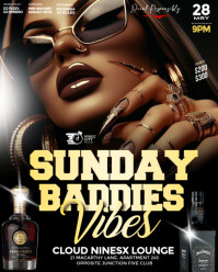Maximalist 3d Bad Girls Night Club Party Event Flyer A4 Instagram Portrait template