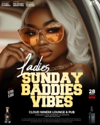 Maximalist 3d Bad Girls Night Party Event Flyer A4 Instagram Portrait template