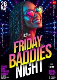 Maximalist 3D Ladies Naughty Night Hangout Club Event Video Flyer A4 template