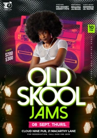 Maximalist 3d Old Skool Jams Night Party Event Flyer A4 template