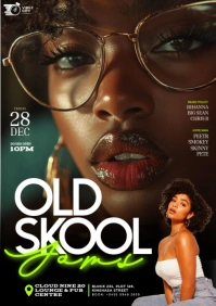 Maximalist 3d Old Skool Jams Night Party Event Flyer A4 template
