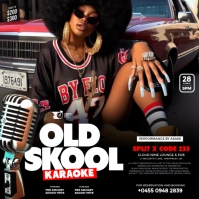Maximalist 3d Old Skool Karaoke Party Event Flyer for Social Media Instagram Plasing template