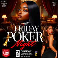 Maximalist 3D Poker Night Flyer for Instagram template
