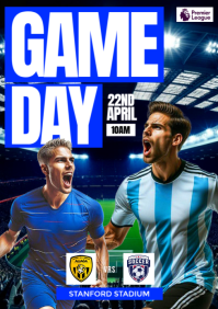 Maximalist 3d Soccer Match Game Day Match Design A4 template