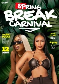 Maximalist 3d Spring Break Carnival Party Event Flyer A4 template