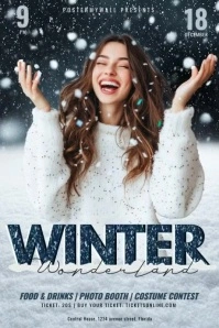 Maximalist 3d Winter Wonderland Poster template