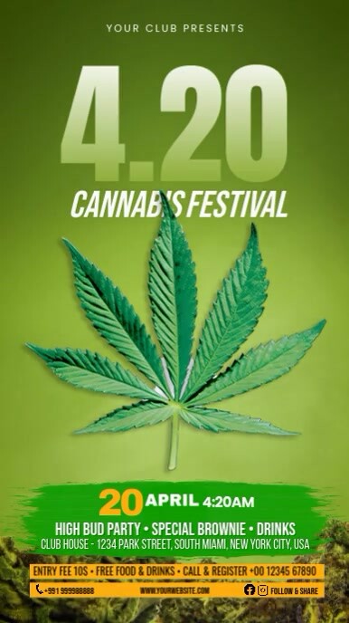 Maximalist 4.20 Cannabis Fest Digital Display (9:16) template