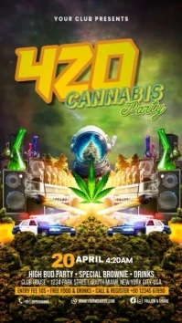 Maximalist 420 Cannabis Party Digital Display (9:16) template