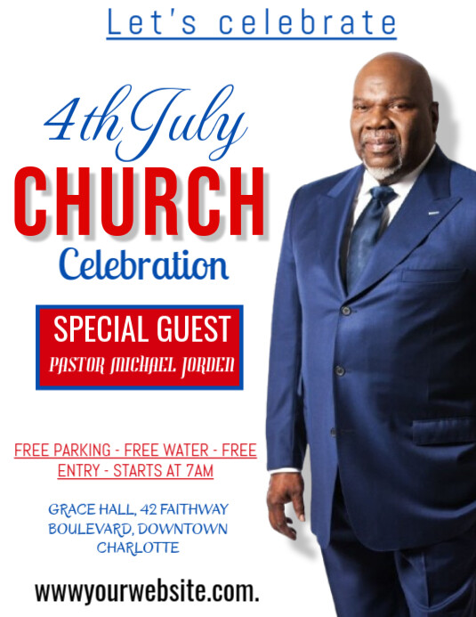 Maximalist 4t July Church Event Flyer (us Letter) Pamflet (VSA Brief) template