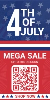 Maximalist 4th July Sale Poster Template Roll Up Banner 3' × 6'