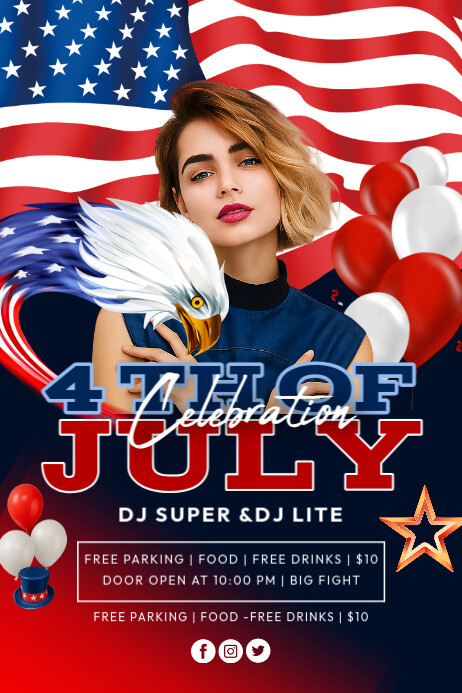 Maximalist 4th Of July Banner 4' × 6' template