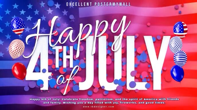 Maximalist 4th Of July Celebration Video Digital Display (16:9) template