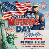 Maximalist 4th of July Independence Day Celebration Instagram Post template
