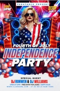 Maximalist 4th Of July Independence Day Party Invitation Poster template