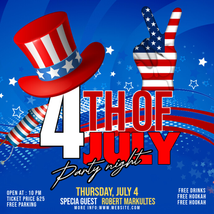 Maximalist 4th Of July Instagram Post Instagram-opslag template