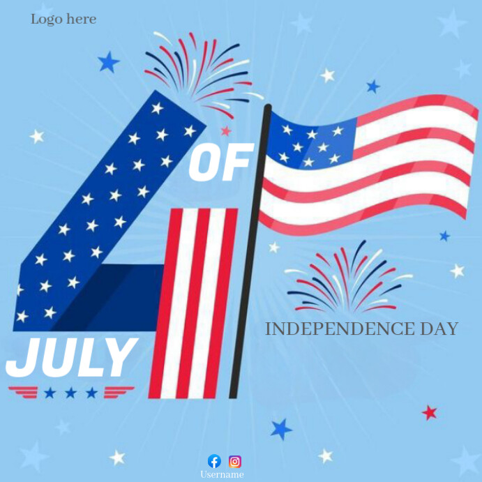 Maximalist 4th Of July Instagram Post template