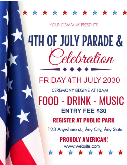 Maximalist 4th of July Parade And Celebration  Flyer (us Letter) template