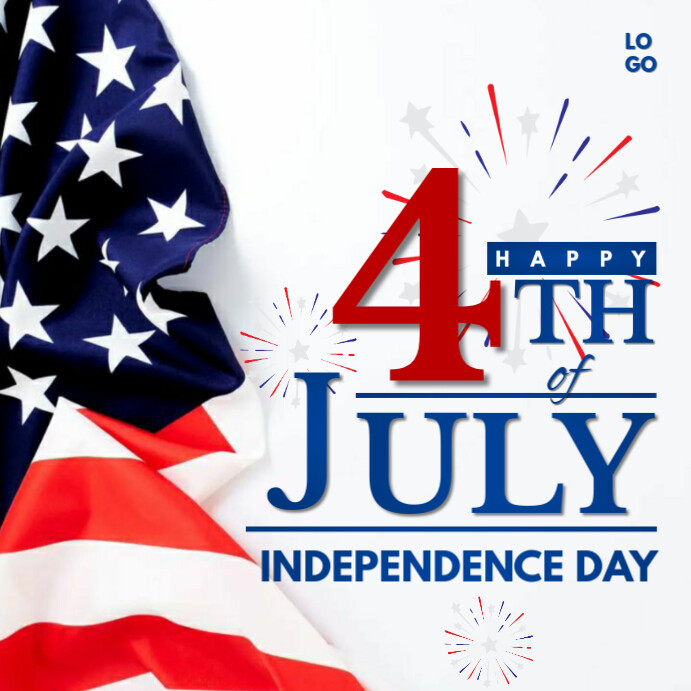 Maximalist 4th Of July Wishes Poster  Instagram Post template