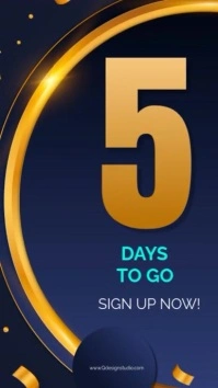Maximalist 5 Day To Go Editable Countdown Digital Display (9:16) template