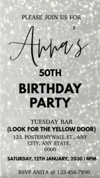 Maximalist 50th Birthday Party Invite Digital Display (9:16) template