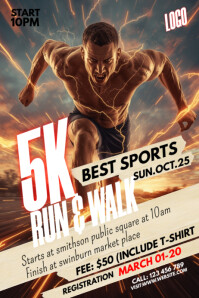 Maximalist 5k Run & Walk Event Poster template