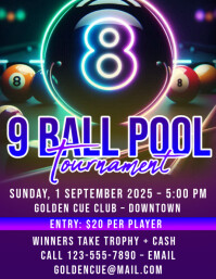 Maximalist 8 Ball Pool Tournament Flyer Flyer (us Letter) template