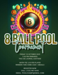 Maximalist 8 Ball Pool Tournament Flyer Flyer (us Letter) template