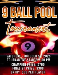Maximalist  9 Ball Pool Tournament Flyer Flyer  Flyer (us Letter) template