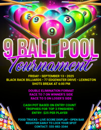 Maximalist 9 Ball Pool Tournament Flyer Flyer (us Letter) Pamflet (Letter AS) template