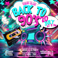 Maximalist 90s Back To 90's Disco Party Instagram Post Video template