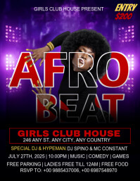 Maximalist Afro Beat Party Flyer Flyer (us Letter) template