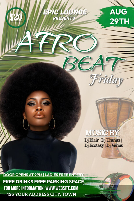 Copy of Maximalist Afro Beats Flyer Template Poster | PosterMyWall