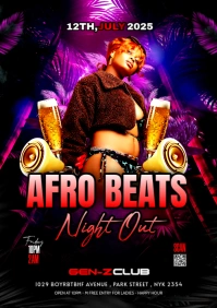 Maximalist Afro Beats Party A3 template