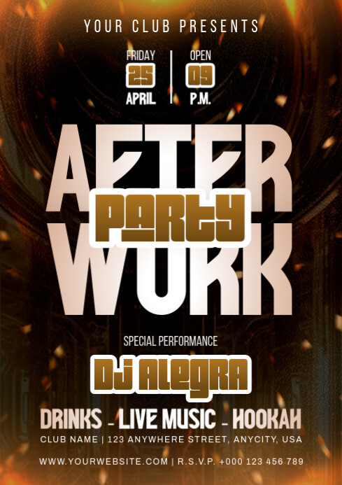 Maximalist After Work Party Event Poster A4 Template | PosterMyWall