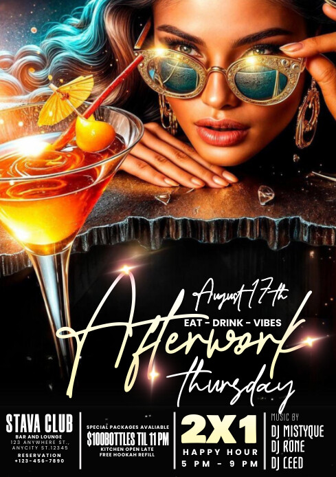 Maximalist Afterwork Thursday Party  A4 template