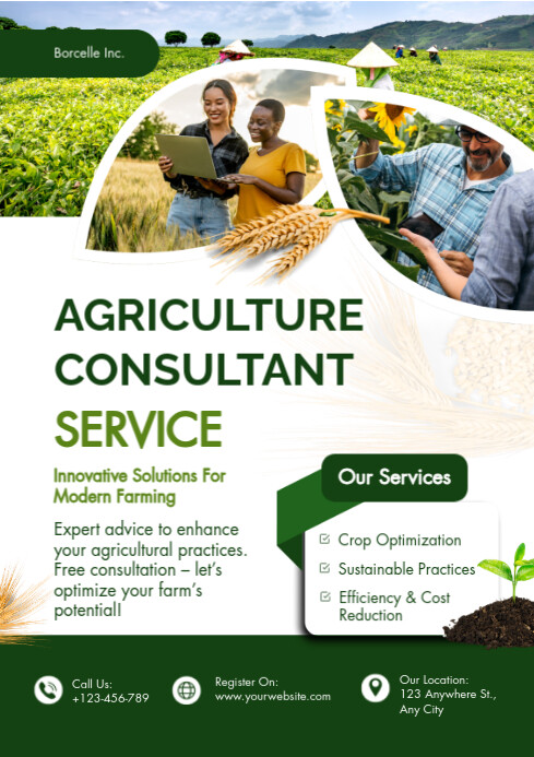 Maximalist Agriculture Consultant Service Company Ad A4 template