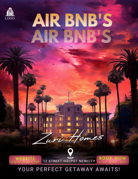 Maximalist Air Bnb To Let Flyer (us Letter) Template | PosterMyWall