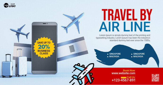 Maximalist Air Ticket Offer Facebook Event Cover template