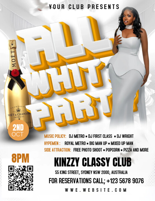 Maximalist All White Party Flyer (us Letter) Template | PosterMyWall