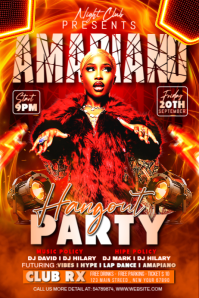 Maximalist Amapiano Hangout Party Poster template