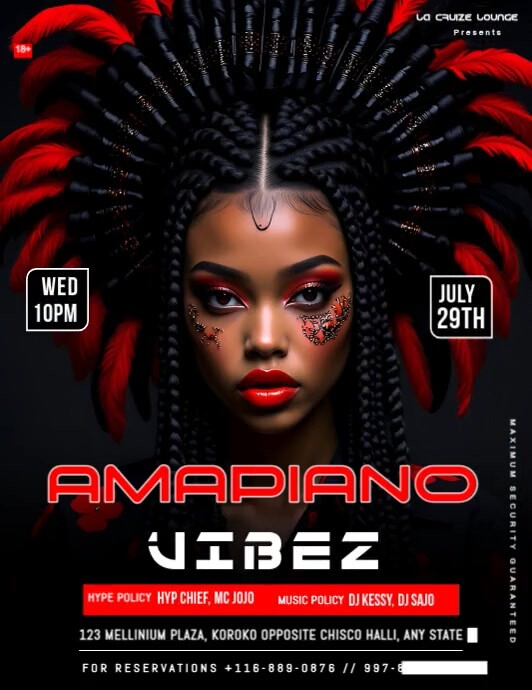 Maximalist Amapiano Vibez Flyer (us Letter) template