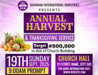 Maximalist Annual Harvest Thanksgiving Service  Flyer (us Letter) template