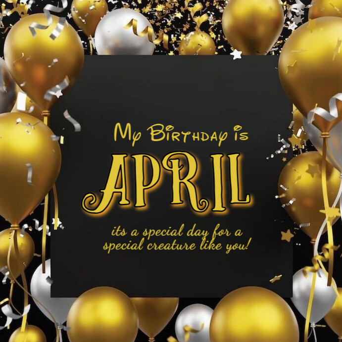 Maximalist April Birthdays Instagram Post Template | PosterMyWall