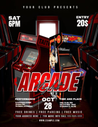 Maximalist Arcade Night  Flyer (us Letter) template