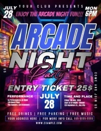Maximalist Arcade Night Party Flyer (us Letter) template