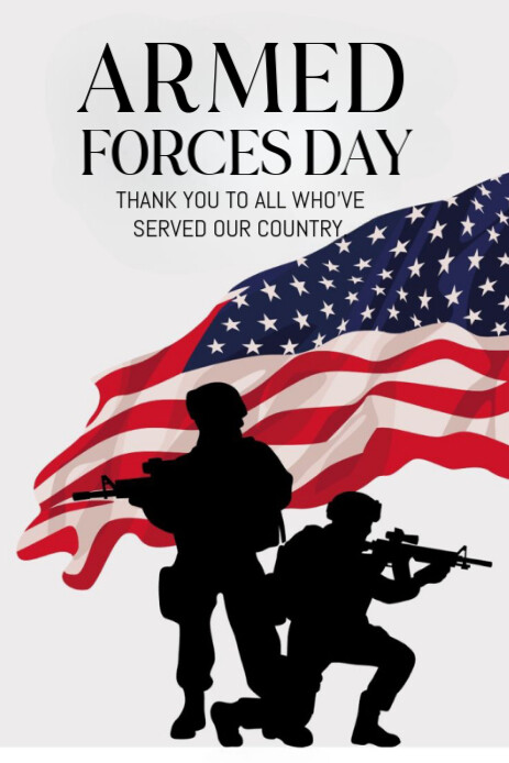 Maximalist Armed Forces Day Pinterest Graphic template