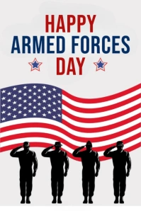 Maximalist Armed Forces Day Pinterest Graphic template
